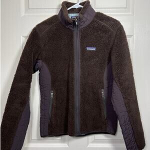 Patagonia Synchilla Retro X Deep Pile Full Zip Fleece Jacket Brown Women's Med